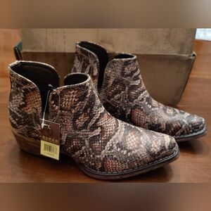 Roper Ava Boots Size US 5.5 Womens Faux Leather Snakeskin  Ankle Cowgirl Western
